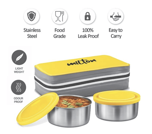 MILTON New Mini Lunch Insulated Tiffin, Set of 2, (280 ml Each), with Jacket - Image 4